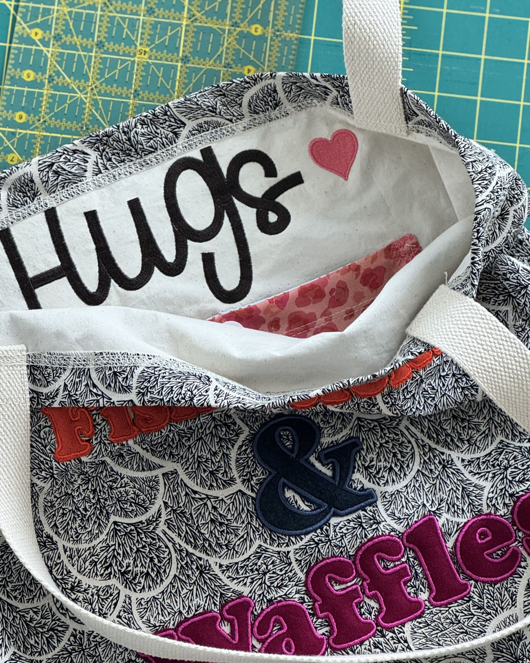 The “Hugs & Waffles” Custom Tote