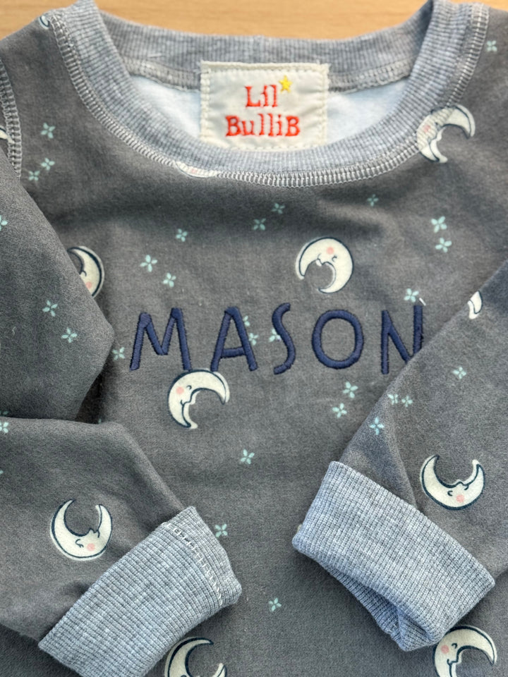 Lil BulliB Personalized Moon PJ's – Grey
